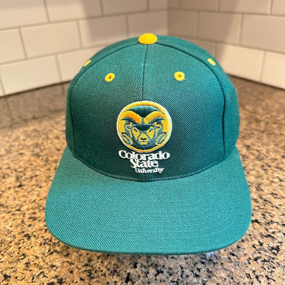 Vtg 90s Colorado State University Rams Logo Athletic Hat Snapback Deadstock